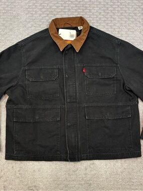 Levi's Men's East Port  Trucker Jacket Size L Black Jean Jacket